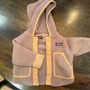 Patagonia fleece jacket, brown, 12-18 months